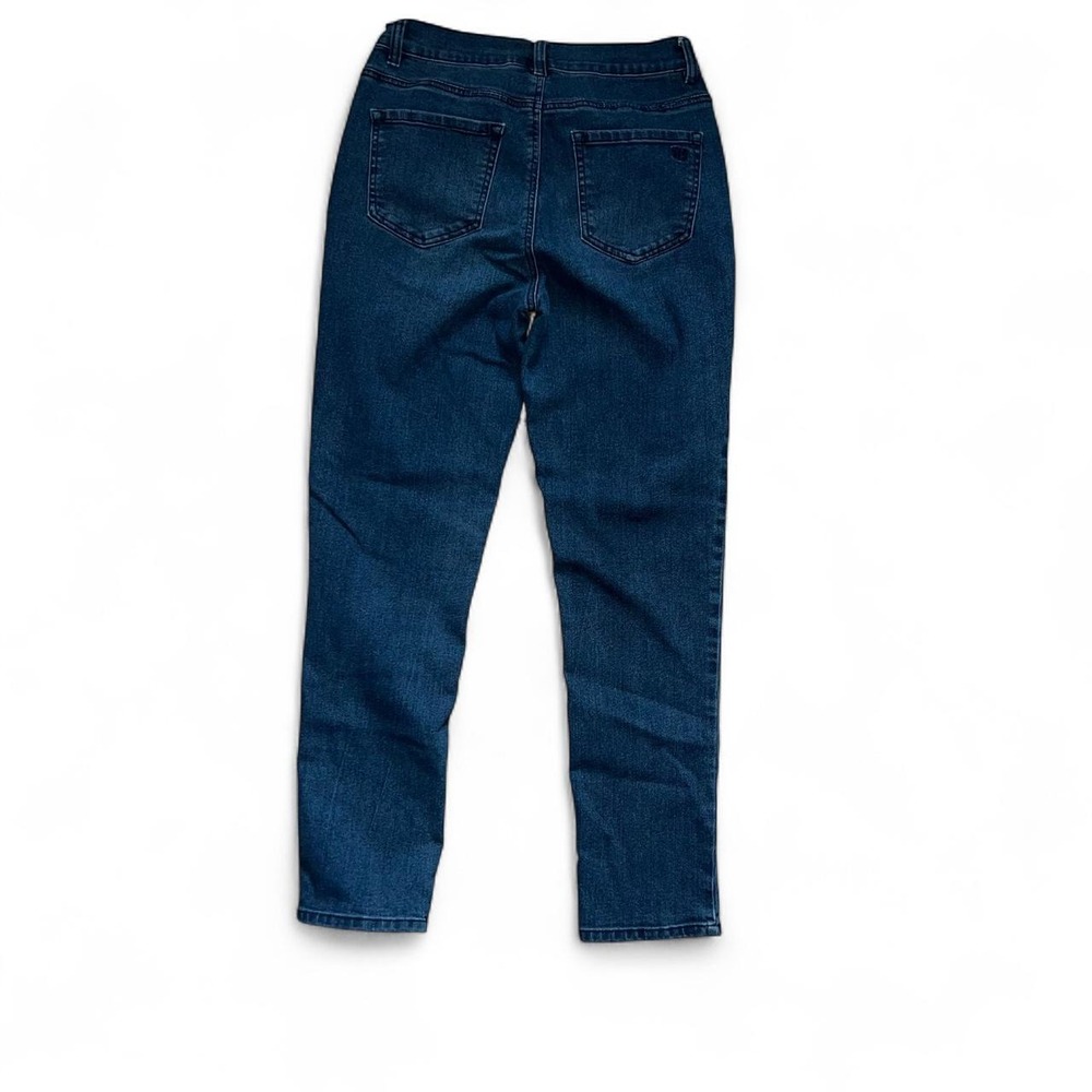 DG2 by Diane Gilman Dark Wash Straight Leg Jeans Size 6 Embroidered Pockets - Picture 3 of 6